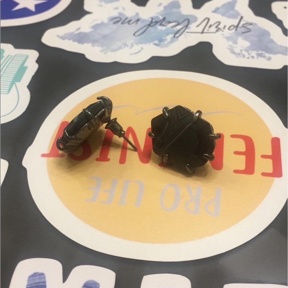 gunmetal studded Kendra Scott earrings